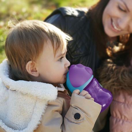 Philips Avent,  Beker met buigzaam rietje, Paars/blauw, Leeftijd 9m+