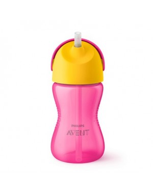 Philips Avent,  Beker met buigzaam rietje,  Roze/Geel, Leeftijd 12m+