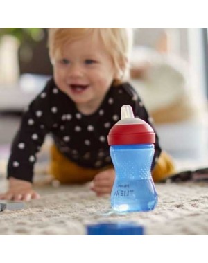 Philips Avent, Drinkbeker met bijtbestendige tuit, Blauw/rood , Leeftijd 9m+