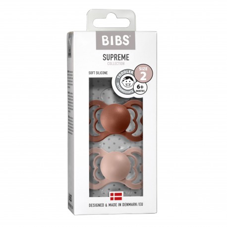 BIBS Supreme - 2 stuks,  Maat 2 (6+ m), Symmetrisch - Silicone