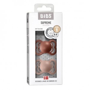 BIBS Supreme - 2 stuks,  Maat 1 (0-6m),  Symmetrisch - Silicone,