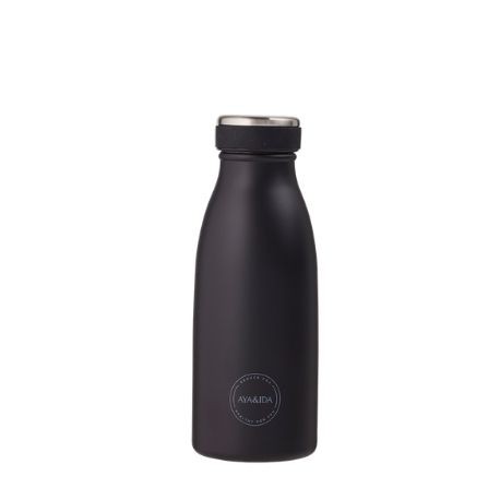 Aya&Ida,  Drinking Bottle, Gourde avec couvercle, 350 ml, Matte Black