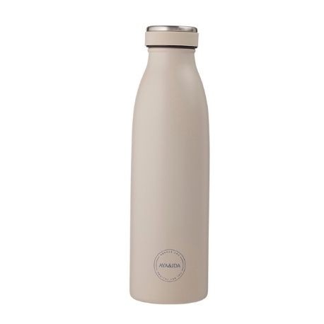 Aya&Ida,  Drinkfles, Drinkfles met deksel, 500 ml,  Crème Beige