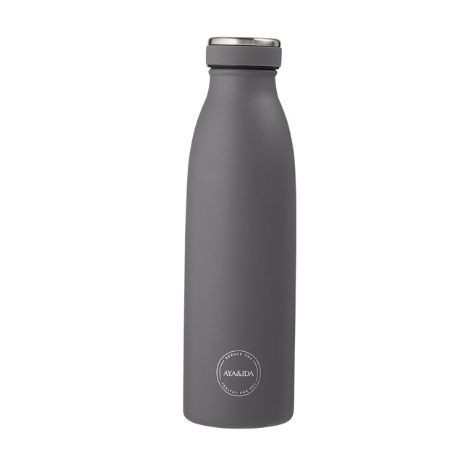 Aya&Ida,  Drinking Bottle, Gourde avec couvercle, 500 ml,  Dark Grey