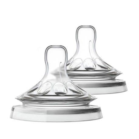 Philips Avent, Lot de 2 tétines Natural, Transparent,  ge 6m +