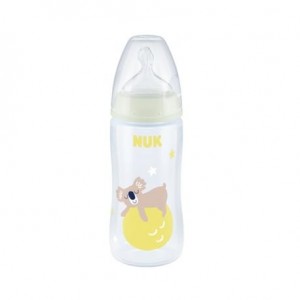 NUK  First Choice Night, Babyfles, Transparant / geel, 0-6 maanden