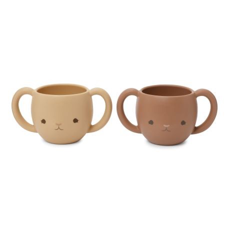 Konges Sløjd,  Tasse Cutie avec poignées, Lot de 2, Copper Brown/Rose Sand