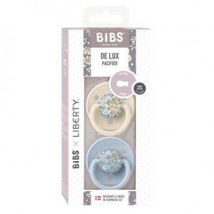 BIBS X LIBERTY, De Lux 2-pack, One Size (0-36 maanden), Rond - Silicone