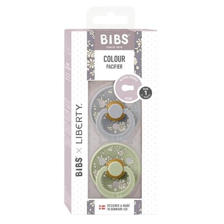 BIBS X LIBERTY, Pack de 2 Colour , Taille 1 (0-6 mois), Rond - Latex