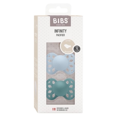 BIBS Infinity 2-pack, Maat 1 (0-6 m), Anatomisch - Silicone