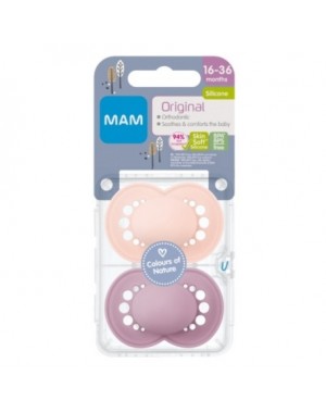 MAM Original 2 pak, Maat 3 (16-36 maanden), Symmetrisch - Silicone