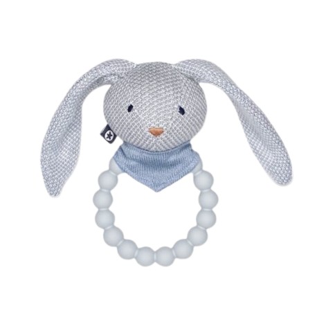 SMALLSTUFF, hochet et jouet de dentition, Rabbit Light Blue