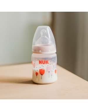 NUK  First Choice, Babyfles, Roze, 0-6 maanden.