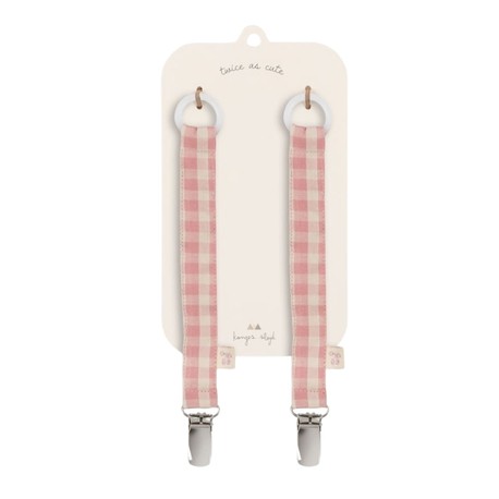 Konges Sløjd, Fopspeenketting 2-pack, Powder Pink Check