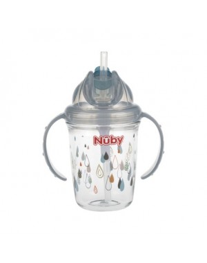 Nüby, gobelet Flip-it avec paille, 12+ mois, Grey