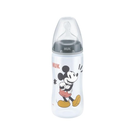 NUK First Choice, Flessenspeen, 300 ml, Mickey Mouse Grey