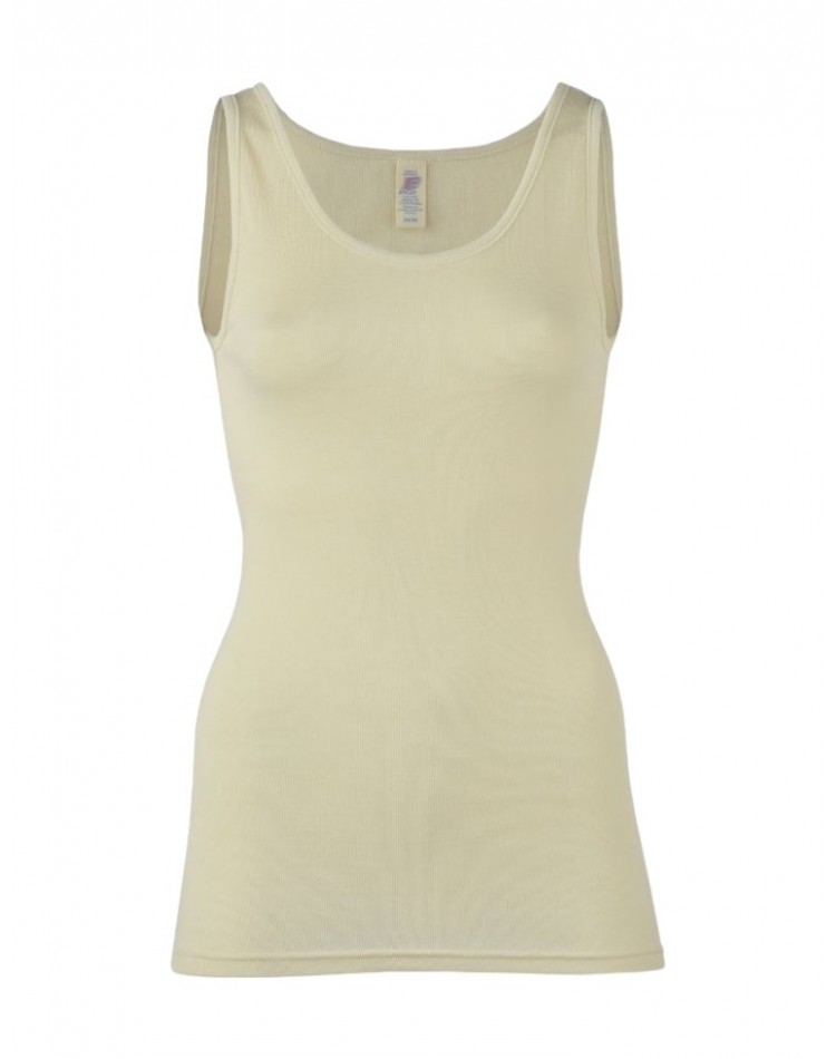 Top pour femme en laine/soie, Nature