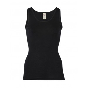 Top pour femme en laine/soie, Black