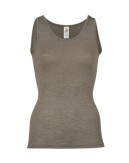 Top pour femme en laine/soie, Walnut