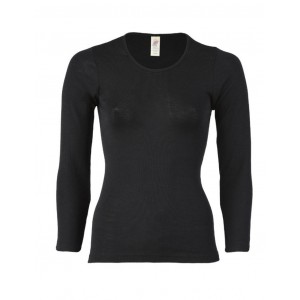 Chemisier pour femme en laine mérinos, Black