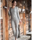 Dames legging van merinowol, Light grey mélange