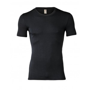 T-shirt voor heren van merinoswol, Black