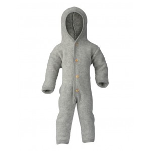 Eendelige overall van 100% merinowo, Light grey mélange