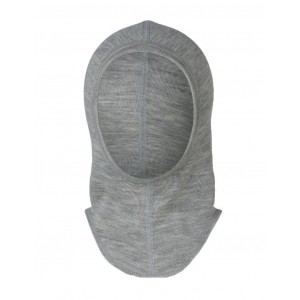 Balaclava muts van een mix van wol en zijde, Light grey mélange