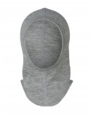 Balaclava muts van een mix van wol en zijde, Light grey mélange