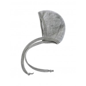 Bonnet bébé en laine un cordon, Light grey mélange