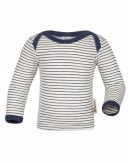 Shirt van wol/zijde, Nature/navy-blue