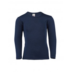 Shirt van wol/zijde, Navy-blue