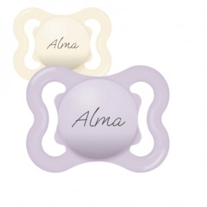 MAM Air,  Maat 1 (0-6m), Symmetrisch - Silicone, Gepersonaliseerde spenen