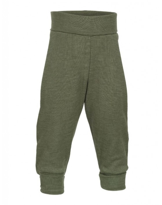 Pantalon en laine/soie, Olive