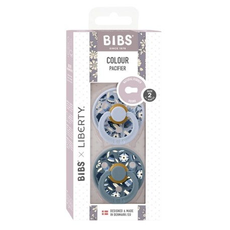 BIBS X LIBERTY, Colour 2-pack, Maat 2 (6+ maanden), Rond - Latex