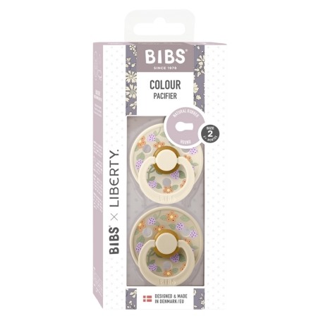 BIBS X LIBERTY, Colour 2-pack, Maat 2 (6+ maanden), Rond - Latex