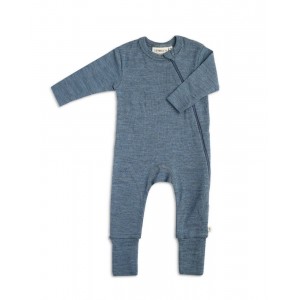 Baby coverall in 100% organic merino wool with zipper on the side, OEKO-TEX®