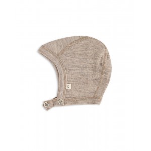 Babyhelm met drukknopen van 100% biologische merinowol,  Dunne kwaliteit - 1 laag stof, OEKO-TEX®