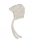 Casque bébé avec cordon en laine mérinos 100% biologique, Qualité fine - 1 couche de tissu, OEKO-TEX®