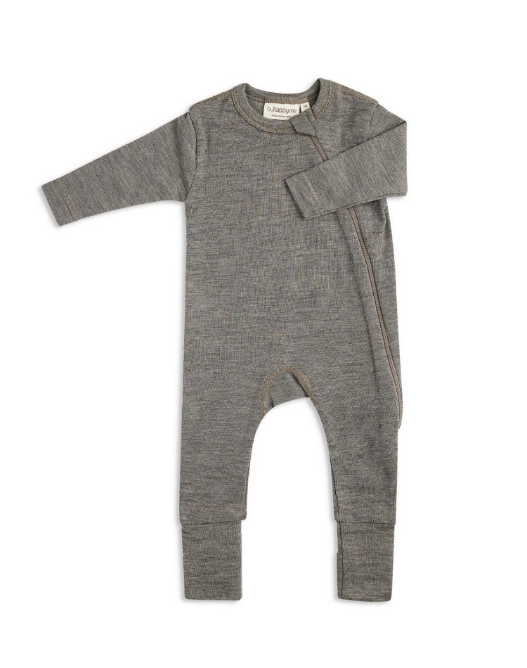 Baby coverall in 100% organic merino wool with zipper on the side, OEKO-TEX®