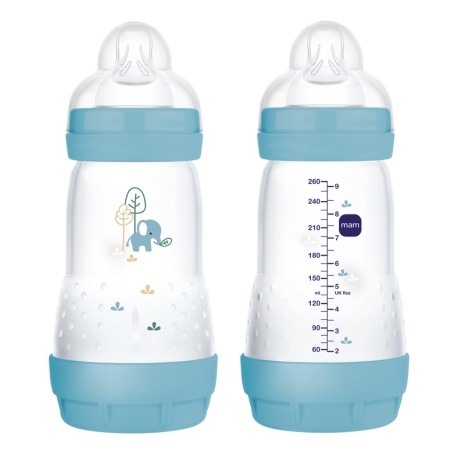 MAM,  Easy Start Anti-Colic,  Str. 260 ml., Bleu, Lot de 2