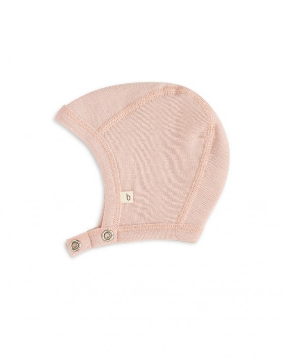 Baby helmet with push buttons in 100% organic wool,  Thin quality - 1 layer of fabric, OEKO-TEX®