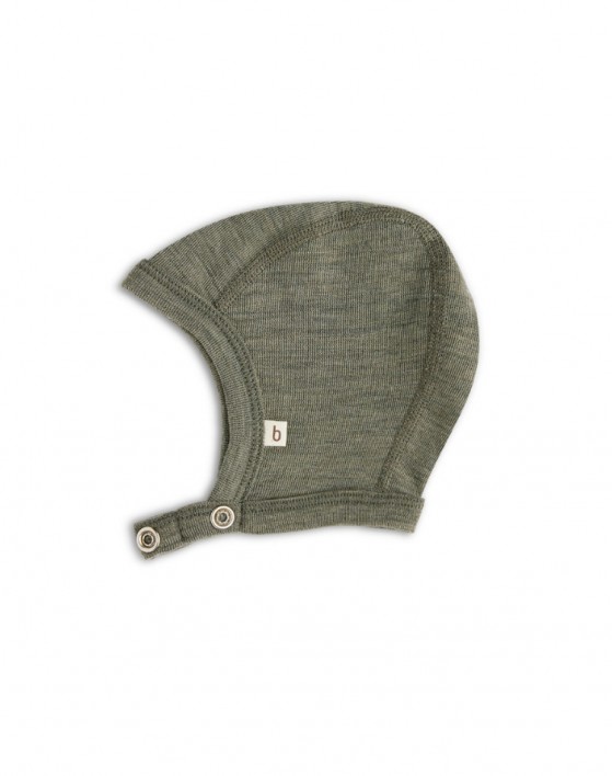 Bonnet bébé avec boutons pression en 100% laine mérinos biologique,  Epaisseur et qualité - 2 couches de tissu, OEKO-TEX®