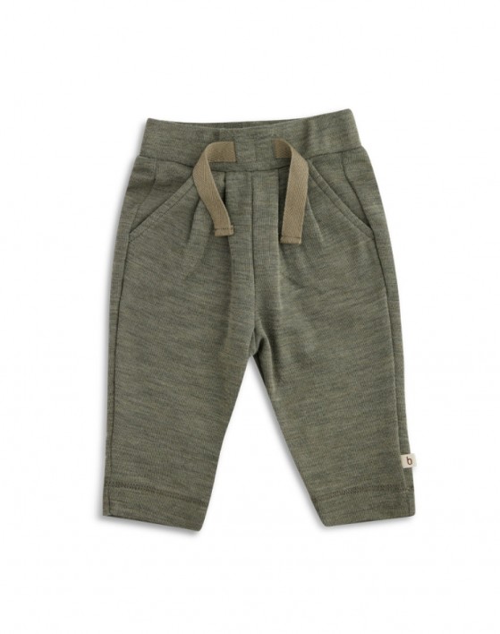 Pantalon bébé à cordon de serrage en 100% laine mérinos