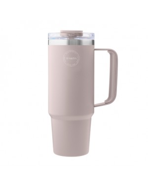 AYA&IDA, Thermosbeker met rietje, Beker voor onderweg, 885 ml, Soft Rose