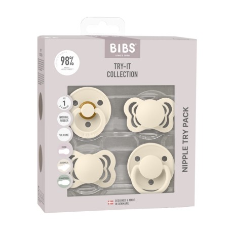 Bibs Try-it-collection, 4-stuks, Maat 1 (0-6 maanden), Baby Blue