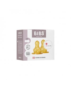 BIBS,  Speen voor fles, 2-pak, Latex, Langzame doorstroming