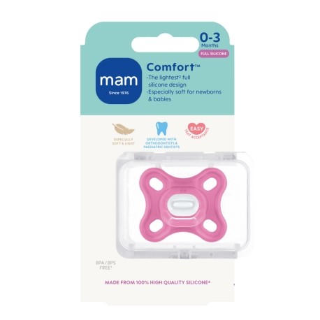 MAM Comfort 1-pack, Maat 0 (0-3 maanden), Symmetrisch - Siliconen