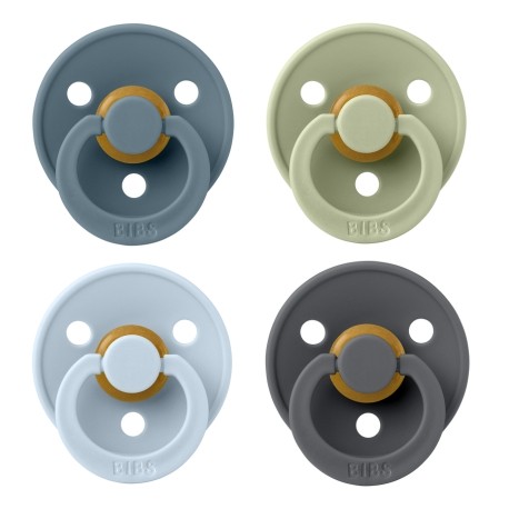 BIBS Colour 4-pack, Maat 2 (6+ maanden) Rond latex