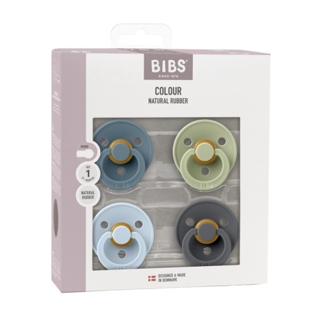 BIBS Colour 4-pack, Maat 2 (6+ maanden) Rond latex